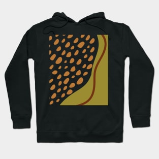 Warm Green Toned Dots Boho Abstract Shapes  Design Hoodie